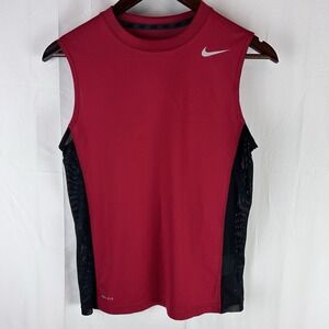 Nike Tank Top Youth Boys Size‎ Large Red & Black Sleeveless Dri Fit 613787-673